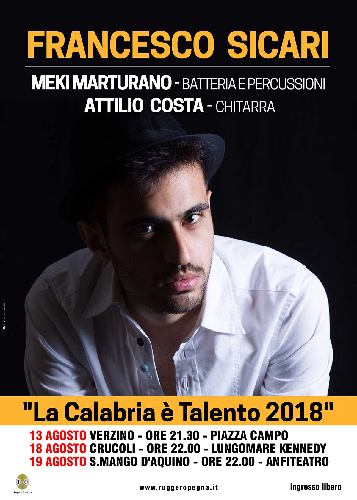 La Calabria e Talento 2018 Francesco sicari date agosto